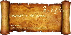 Horvát Ágota névjegykártya